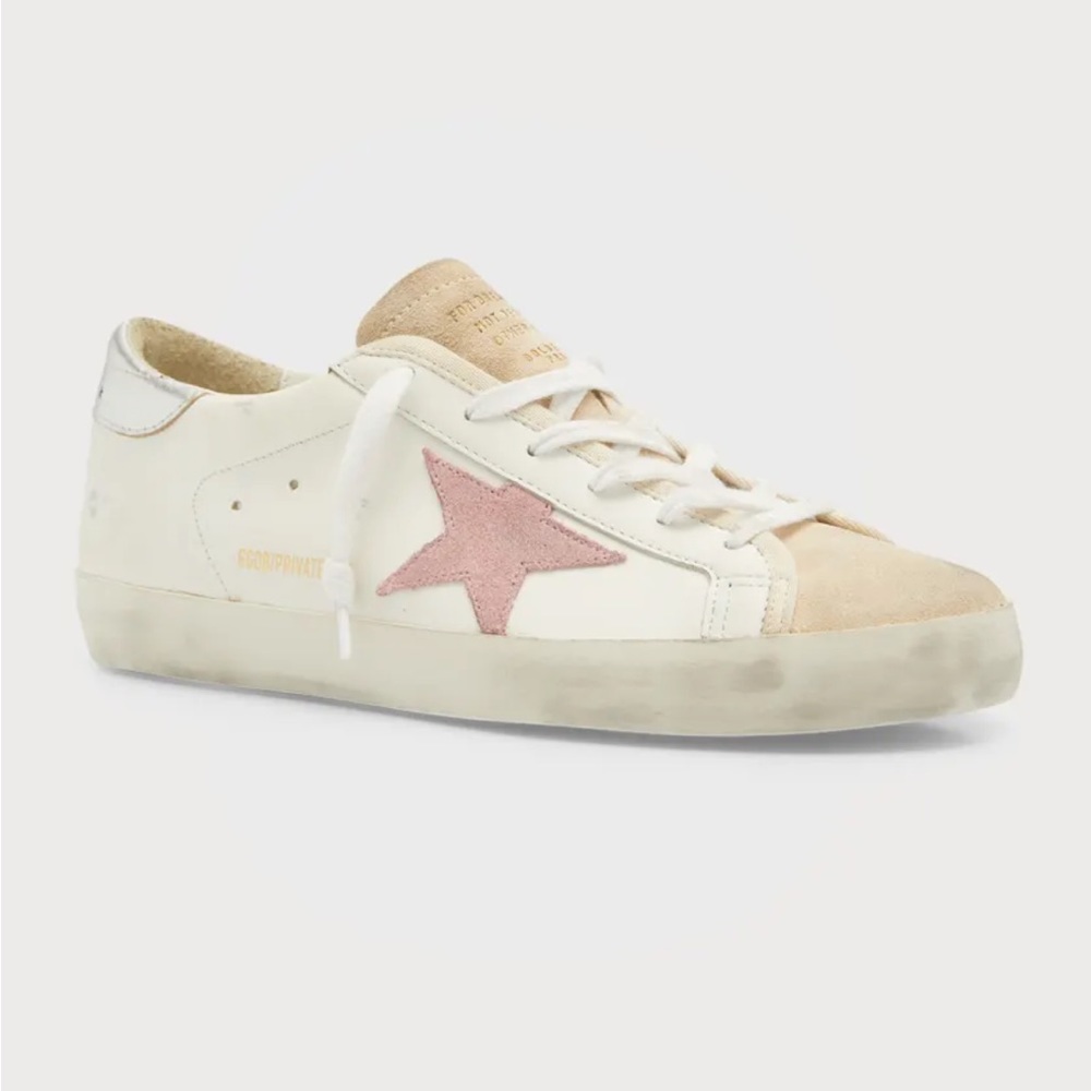 Golden Goose Superstar Mixed Leather Low-Top Sneakers